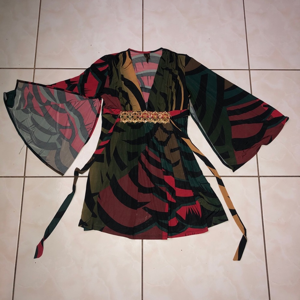 Multicolor tie dress